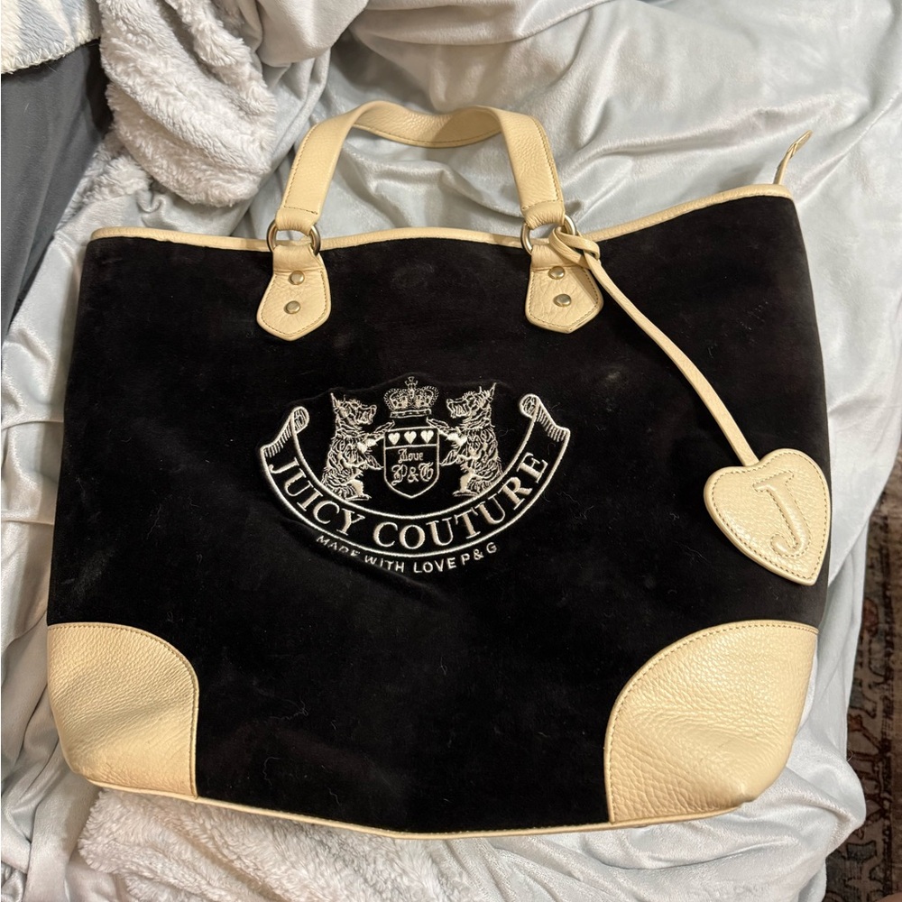 Vintage Juicy Couture Brown and Cream Classic Tote